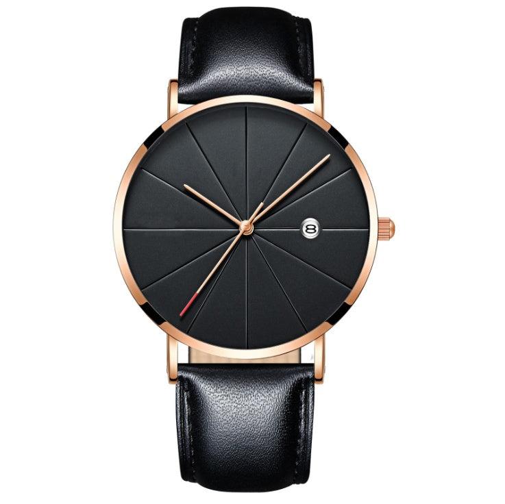 Eenvoudig kalenderhorloge, heren creatief waterdicht quartzhorloge