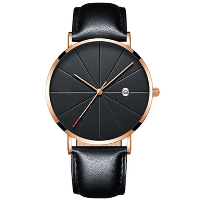 Eenvoudig kalenderhorloge, heren creatief waterdicht quartzhorloge
