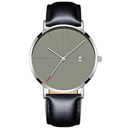 Eenvoudig kalenderhorloge, heren creatief waterdicht quartzhorloge