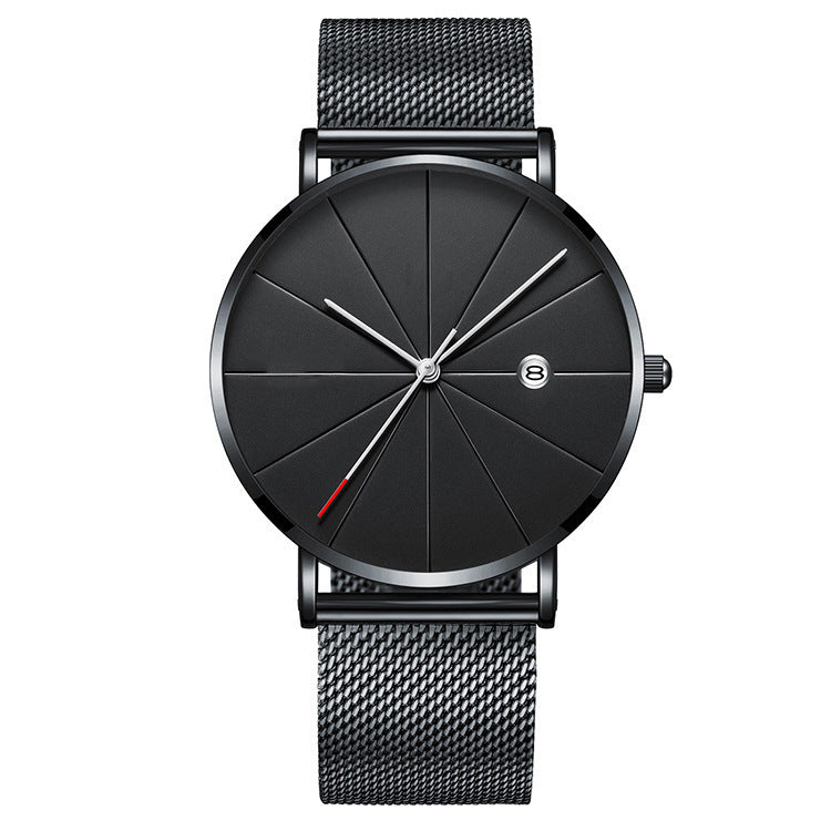 Eenvoudig kalenderhorloge, heren creatief waterdicht quartzhorloge