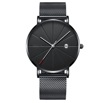 Eenvoudig kalenderhorloge, heren creatief waterdicht quartzhorloge