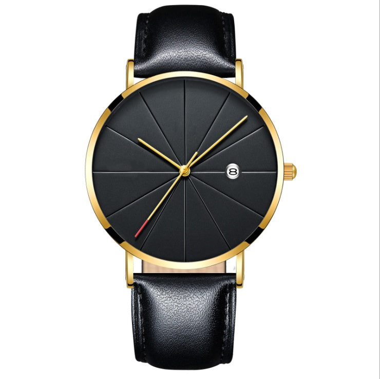 Eenvoudig kalenderhorloge, heren creatief waterdicht quartzhorloge