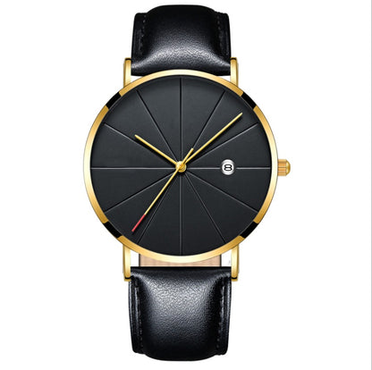 Eenvoudig kalenderhorloge, heren creatief waterdicht quartzhorloge