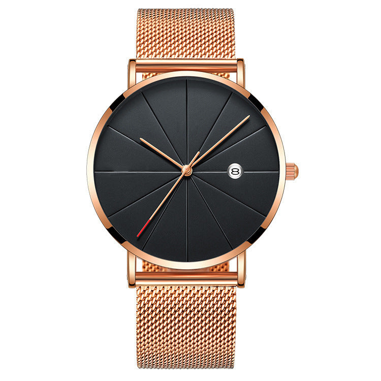 Eenvoudig kalenderhorloge, heren creatief waterdicht quartzhorloge