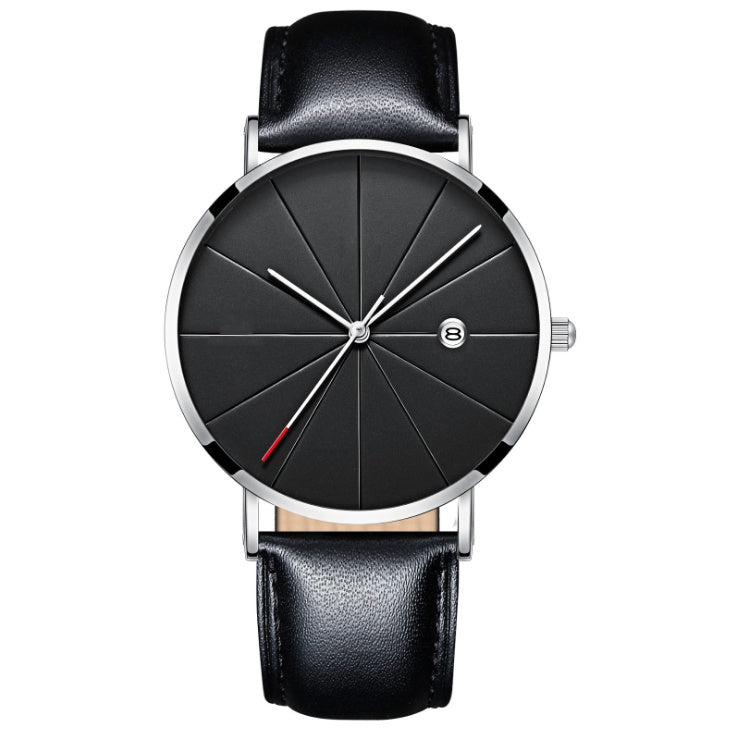 Eenvoudig kalenderhorloge, heren creatief waterdicht quartzhorloge