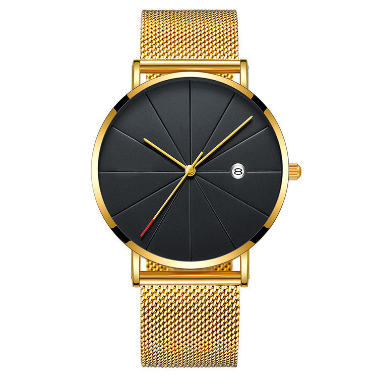 Eenvoudig kalenderhorloge, heren creatief waterdicht quartzhorloge