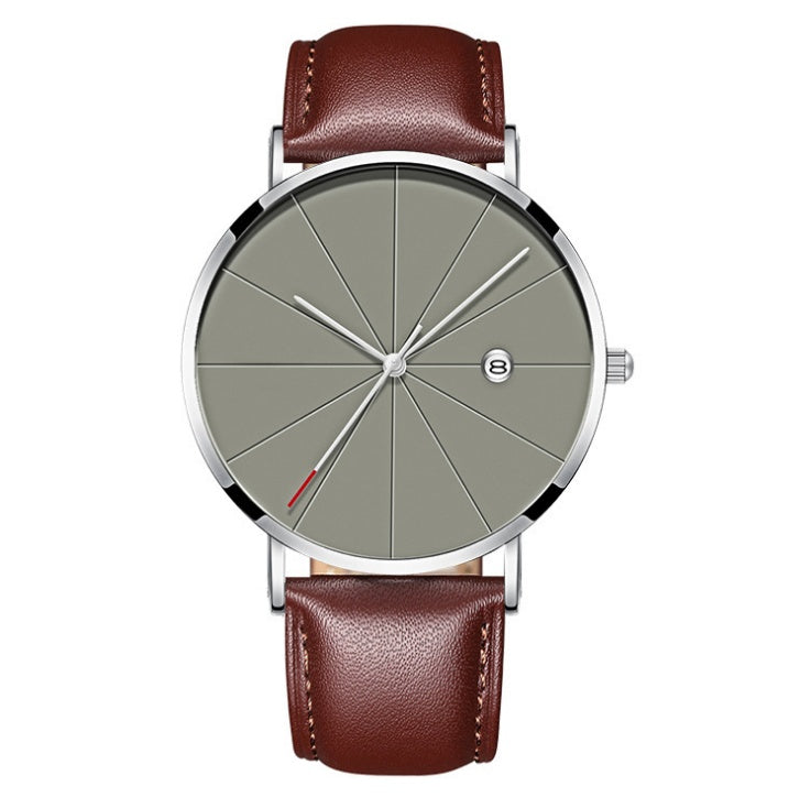 Eenvoudig kalenderhorloge, heren creatief waterdicht quartzhorloge