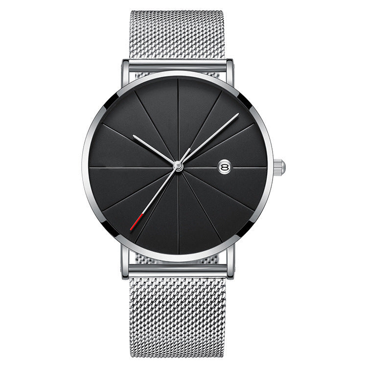 Eenvoudig kalenderhorloge, heren creatief waterdicht quartzhorloge