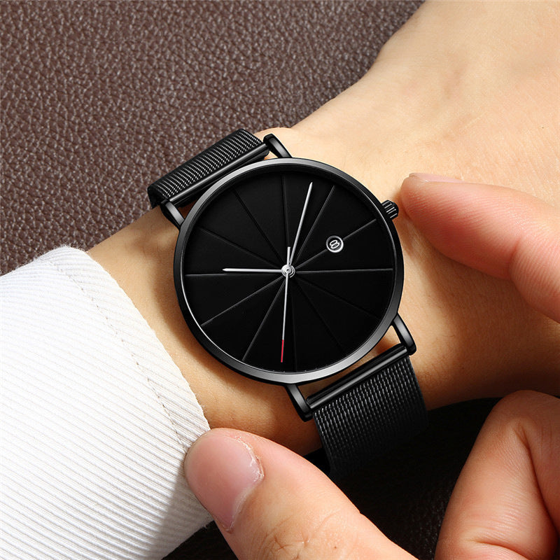 Eenvoudig kalenderhorloge, heren creatief waterdicht quartzhorloge